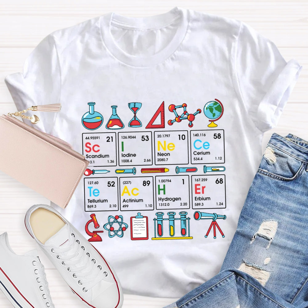 Scandium Lodine Neon Cerium Tellurium Actinium Hydrogen Erbium Chemistry Teacher T-shirt