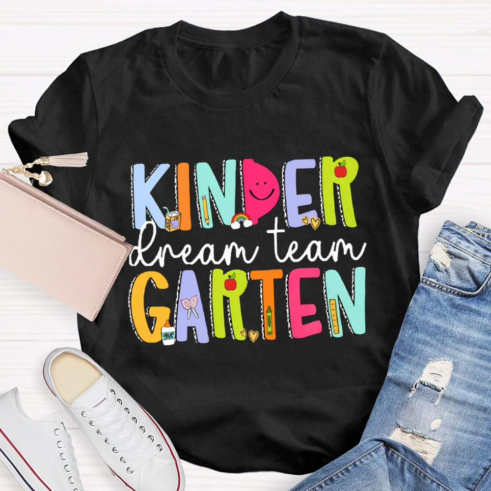 Personalized Grade Dream Team Smiley Face Design Teacher Shirt