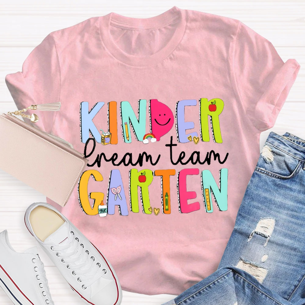 Personalized Grade Dream Team Smiley Face Design Teacher Shirt