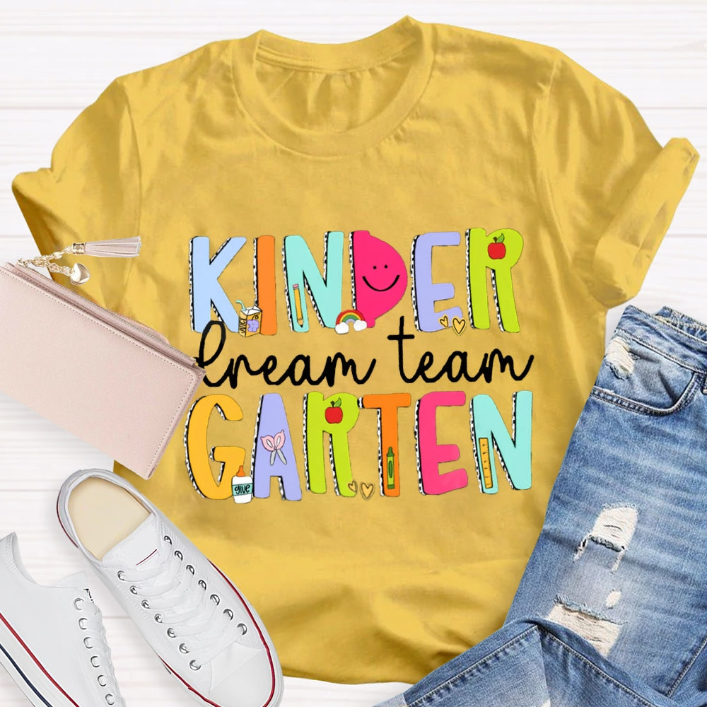 Personalized Grade Dream Team Smiley Face Design Teacher Shirt