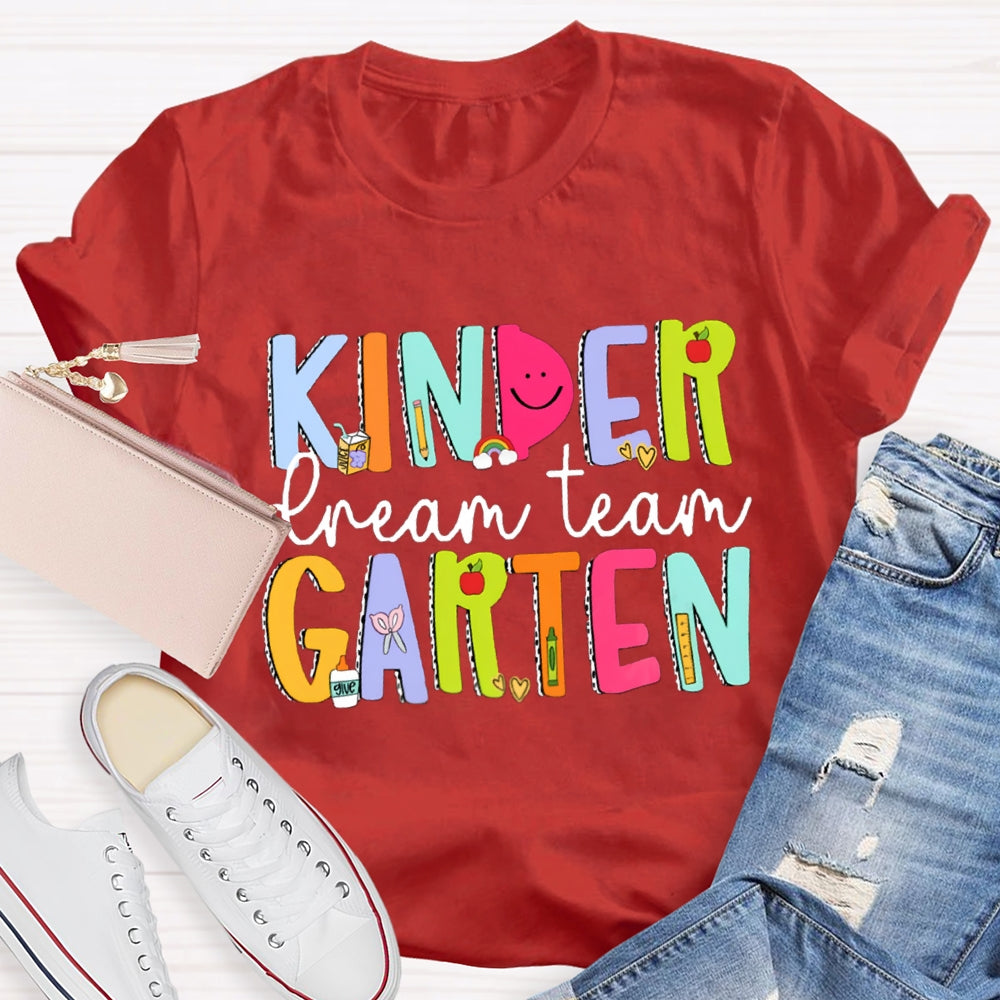 Personalized Grade Dream Team Smiley Face Design Teacher Shirt