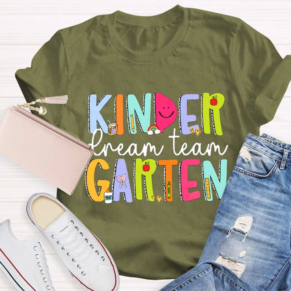 Personalized Grade Dream Team Smiley Face Design Teacher Shirt
