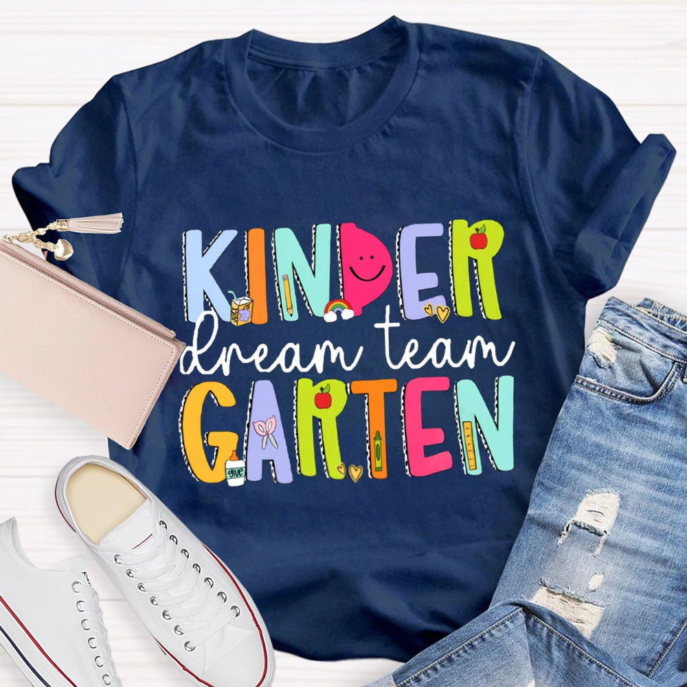 Personalized Grade Dream Team Smiley Face Design Teacher Shirt