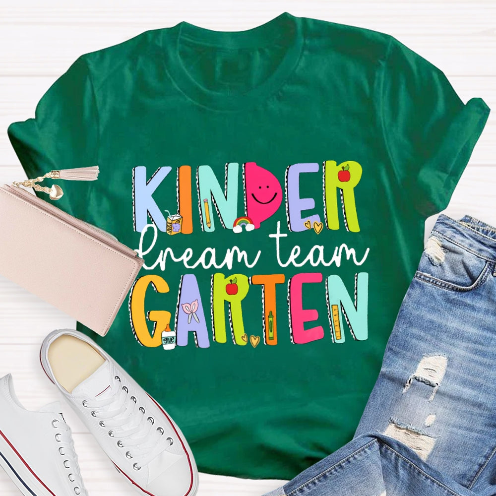 Personalized Grade Dream Team Smiley Face Design Teacher Shirt