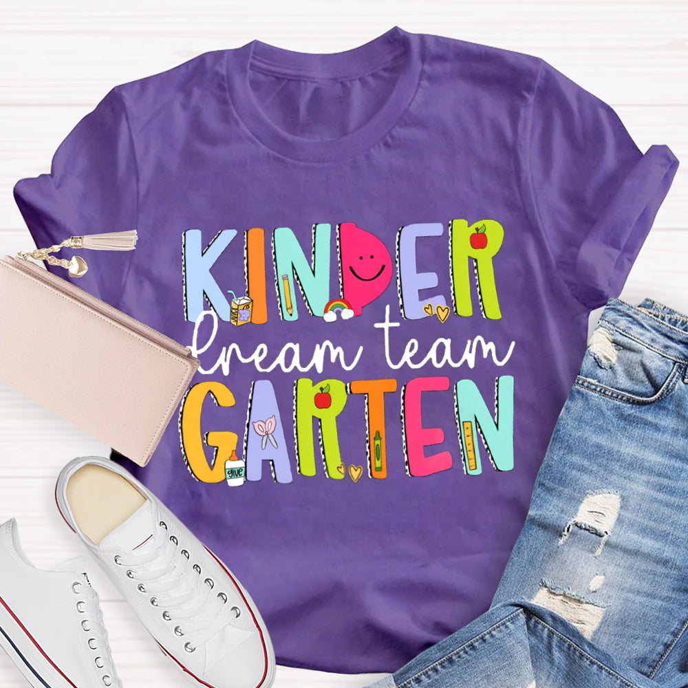 Personalized Grade Dream Team Smiley Face Design Teacher Shirt