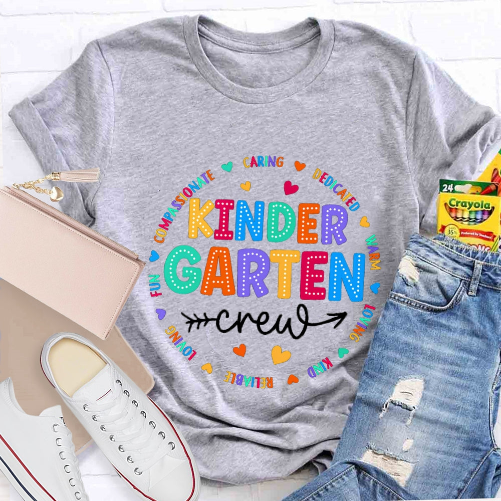Personalized Grade Kinder Garten Crew T-shirt