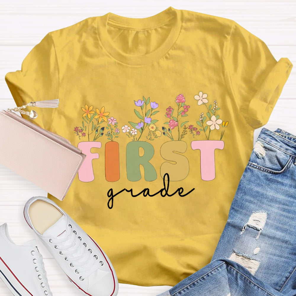 Personalized Grade Wild Flowers T-shirt