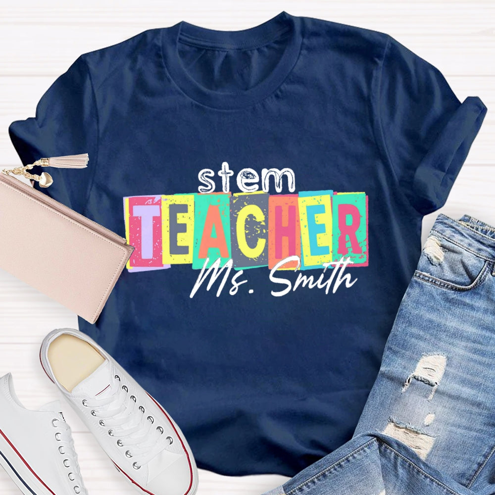Personalized Steam Teacher Name T-Shirt