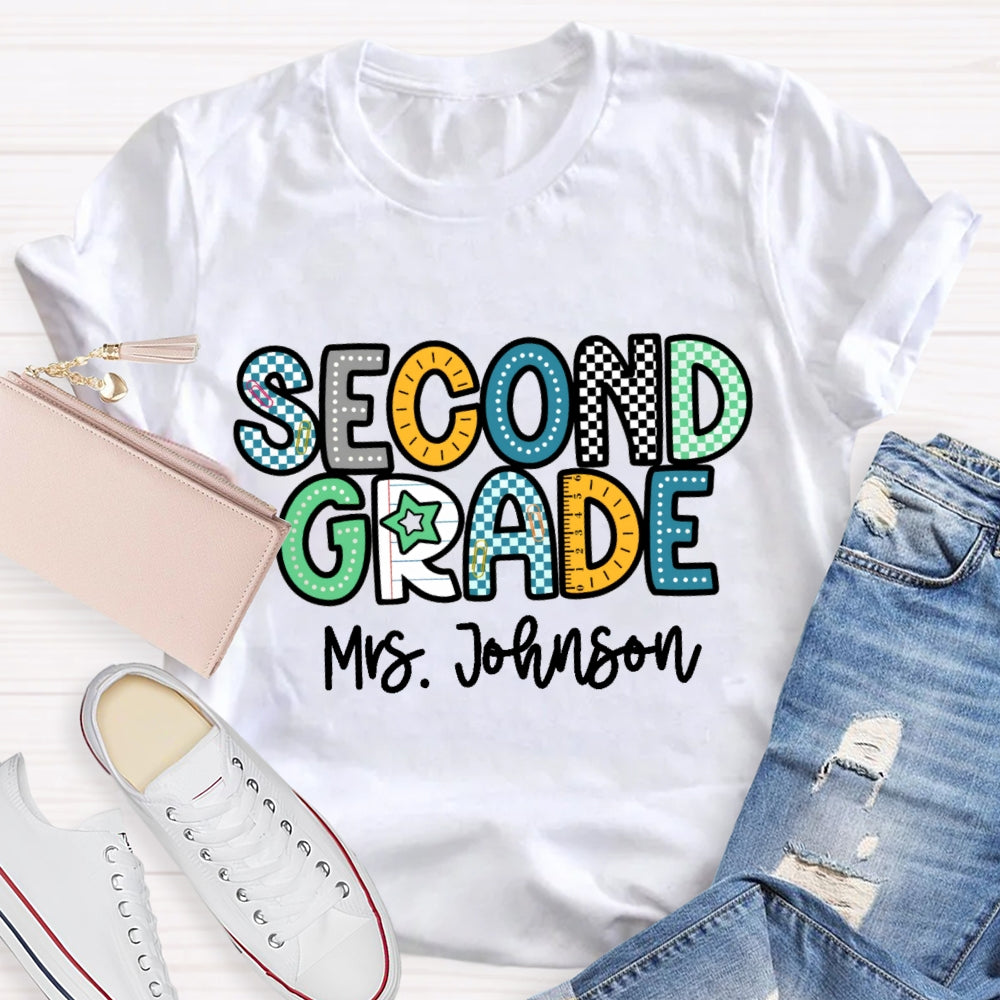 Personalized Grade Funny Letter Print T-shirt