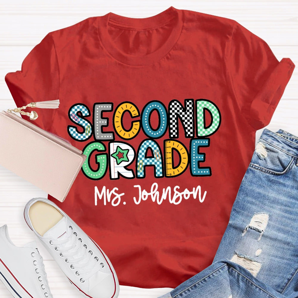 Personalized Grade Funny Letter Print T-shirt