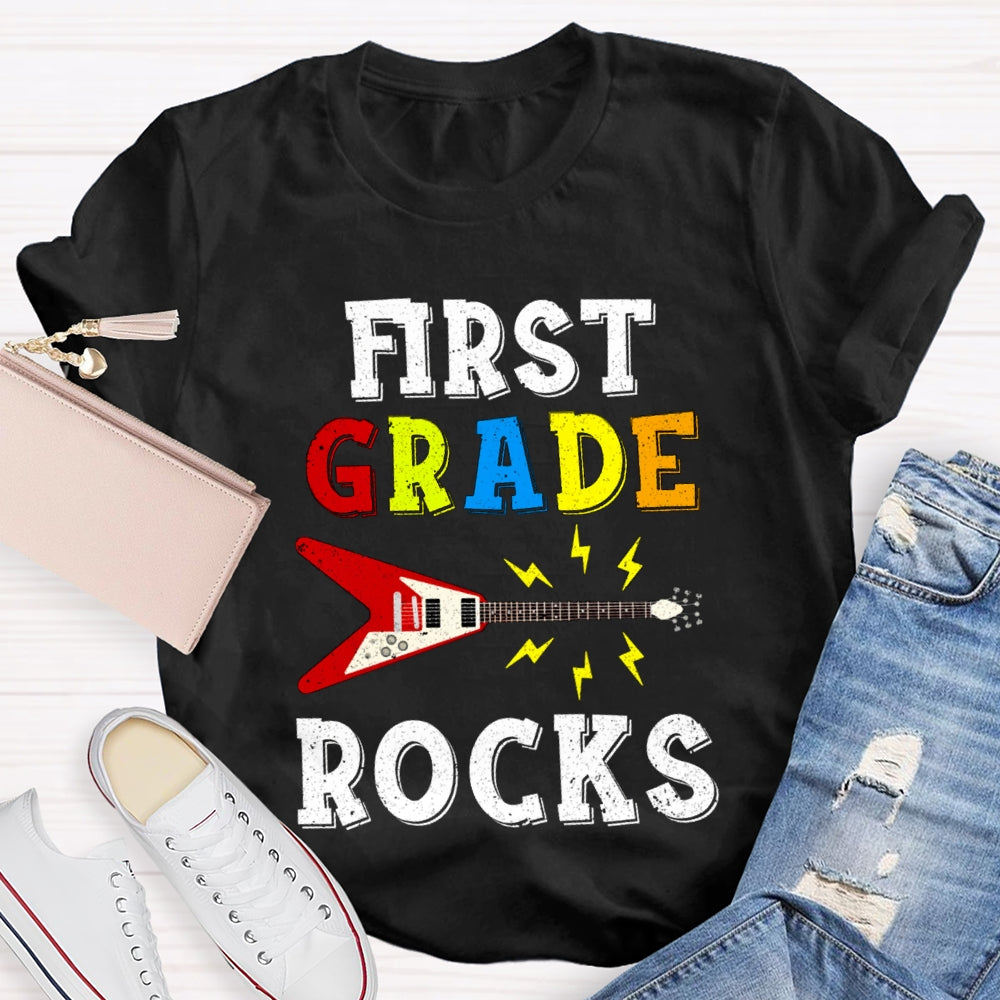 Personalized Grade First Grade Give You A Guitar Rocks T-shirt
