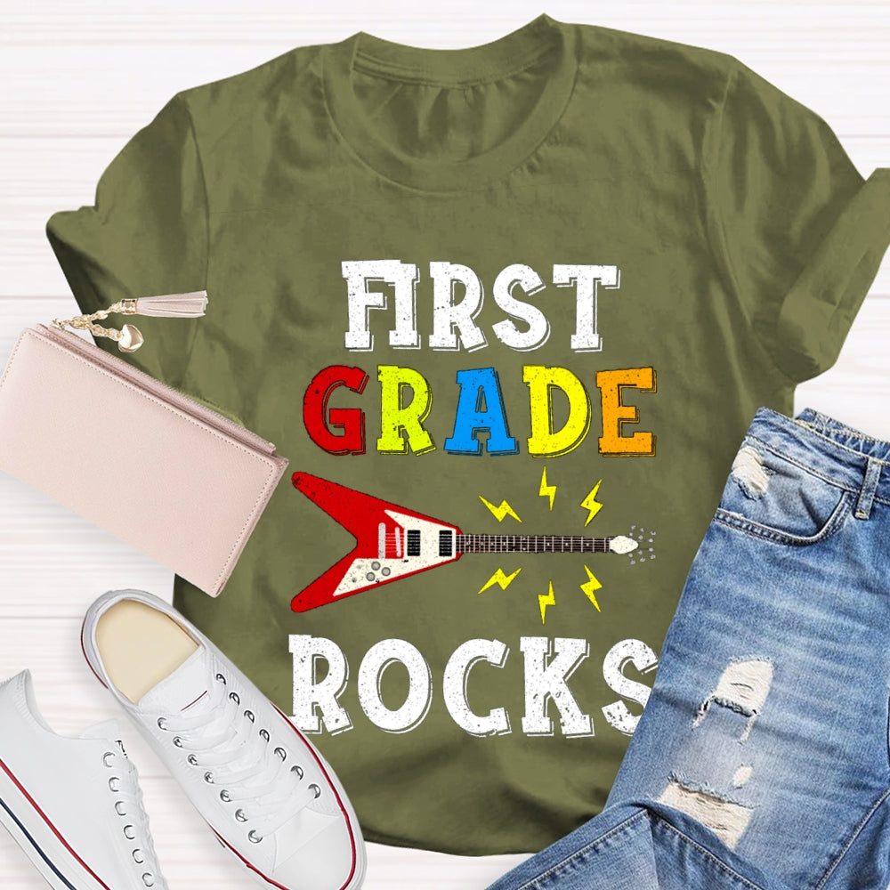 Personalized Grade First Grade Give You A Guitar Rocks T-shirt