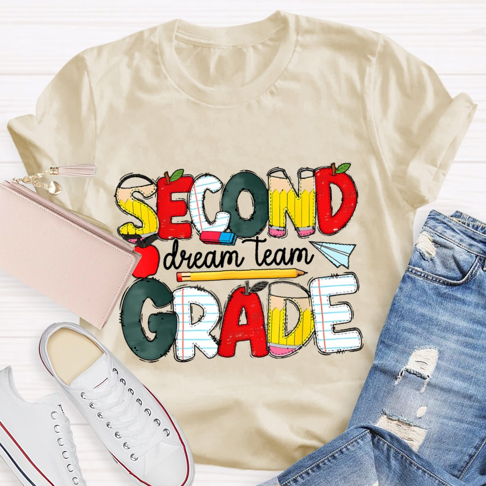 Personalized Grade Dream Team Grade Teacher Kids Back To School Cool T-shirt