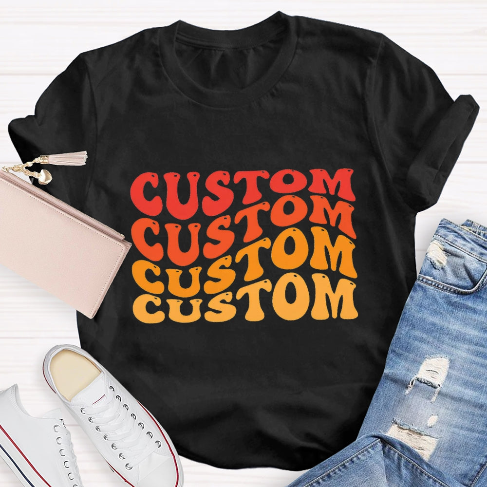 Personalized Text Colourful Gradient Effect Print T-Shirt