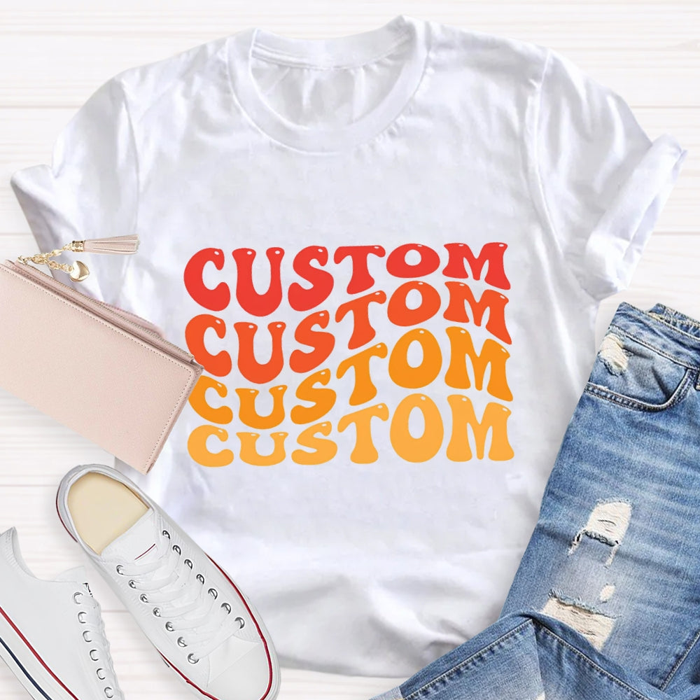 Personalized Text Colourful Gradient Effect Print T-Shirt