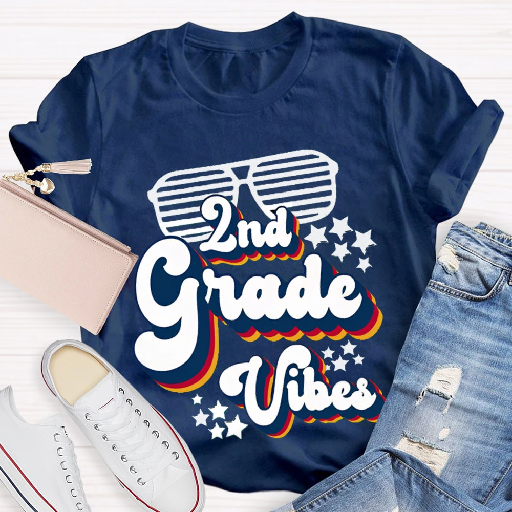 Personalized 2nd Grade VibesTeacher Shirt