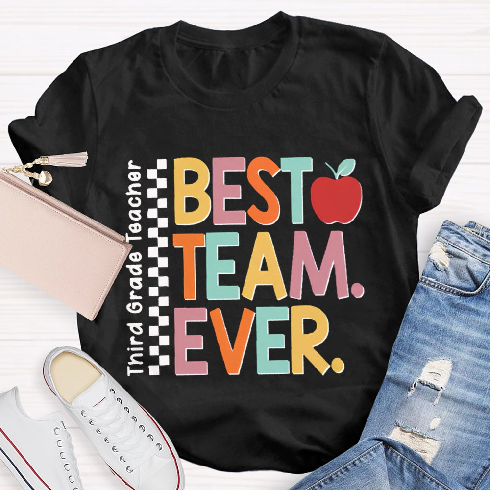 Personalized Team Name Or Job Title Apple Print Teacher Shirt