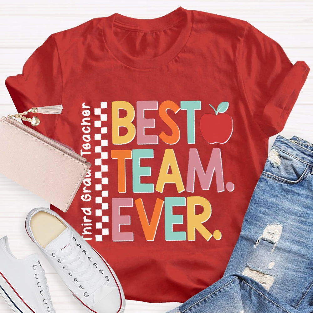 Personalized Team Name Or Job Title Apple Print Teacher Shirt