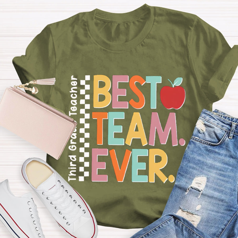 Personalized Team Name Or Job Title Apple Print Teacher Shirt