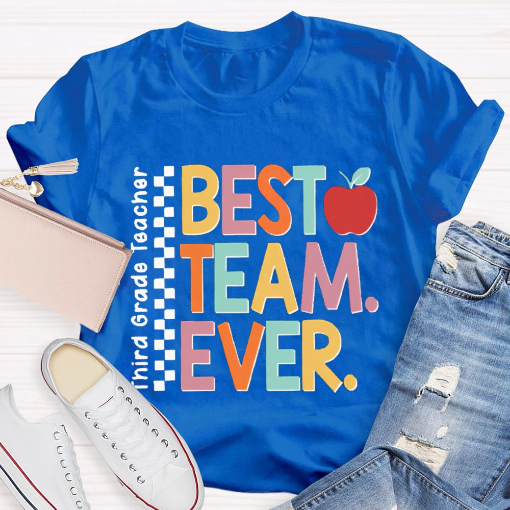 Personalized Team Name Or Job Title Apple Print Teacher Shirt