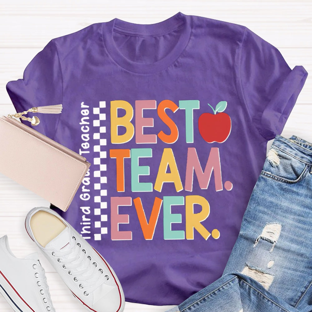 Personalized Team Name Or Job Title Apple Print Teacher Shirt