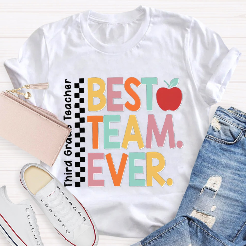 Personalized Team Name Or Job Title Apple Print Teacher Shirt