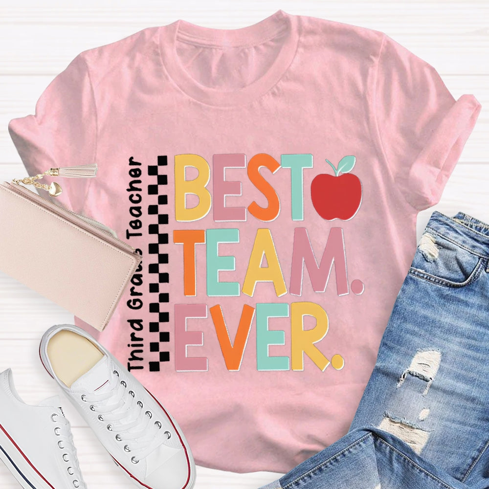 Personalized Team Name Or Job Title Apple Print Teacher Shirt