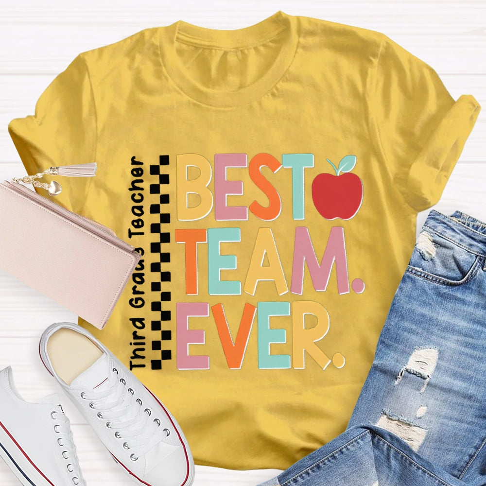 Personalized Team Name Or Job Title Apple Print Teacher Shirt