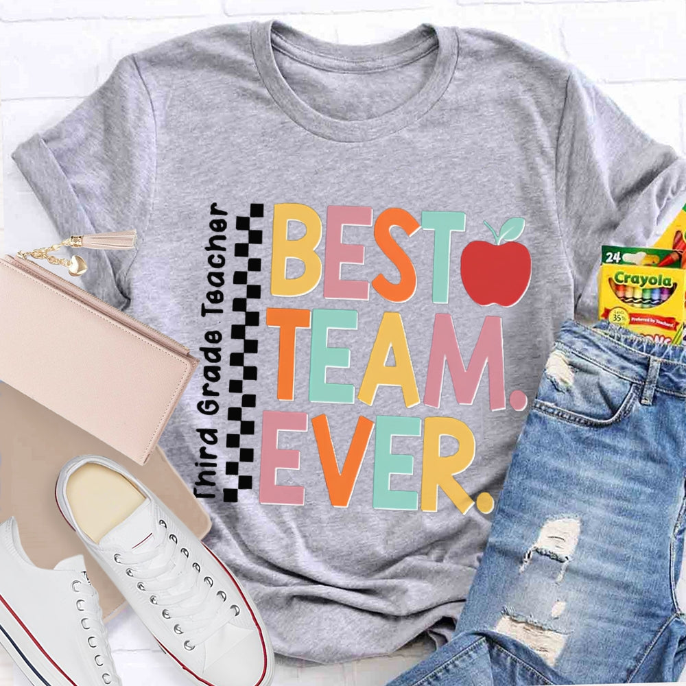 Personalized Team Name Or Job Title Apple Print Teacher Shirt