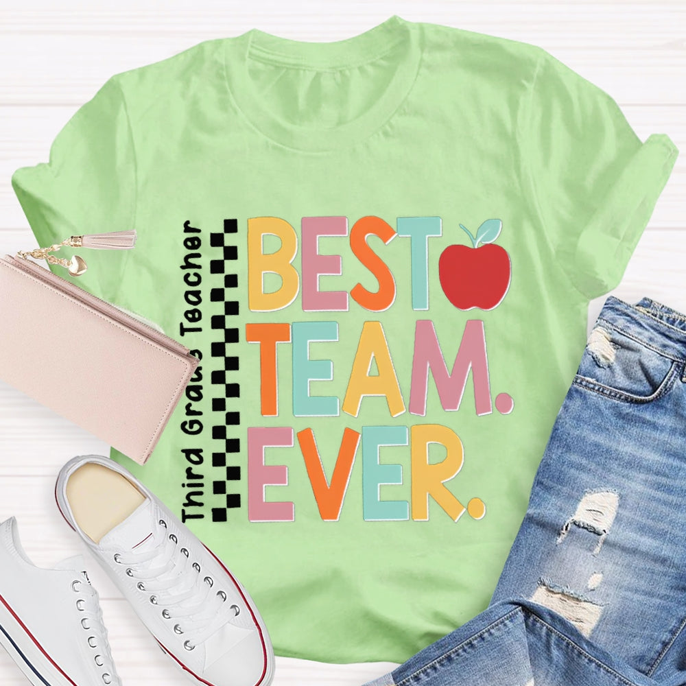 Personalized Team Name Or Job Title Apple Print Teacher Shirt
