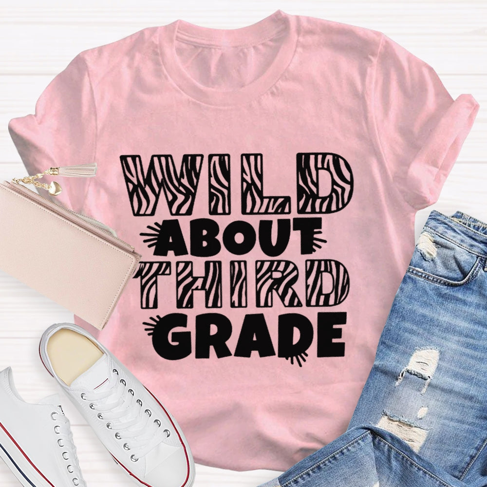 Personalized Wild About Third Grade Teacher Shirt