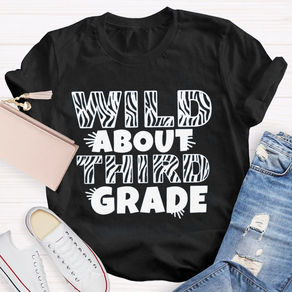 Personalized Wild About Third Grade Teacher Shirt