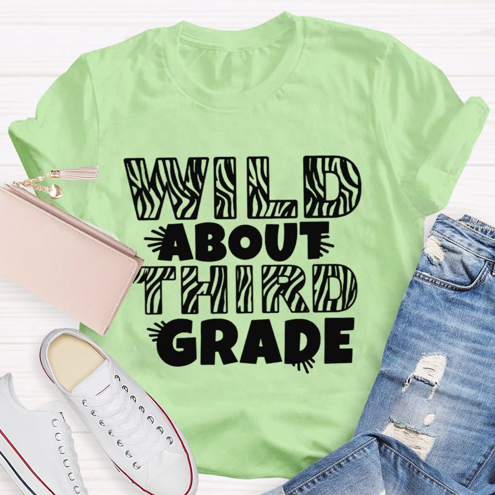 Personalized Wild About Third Grade Teacher Shirt