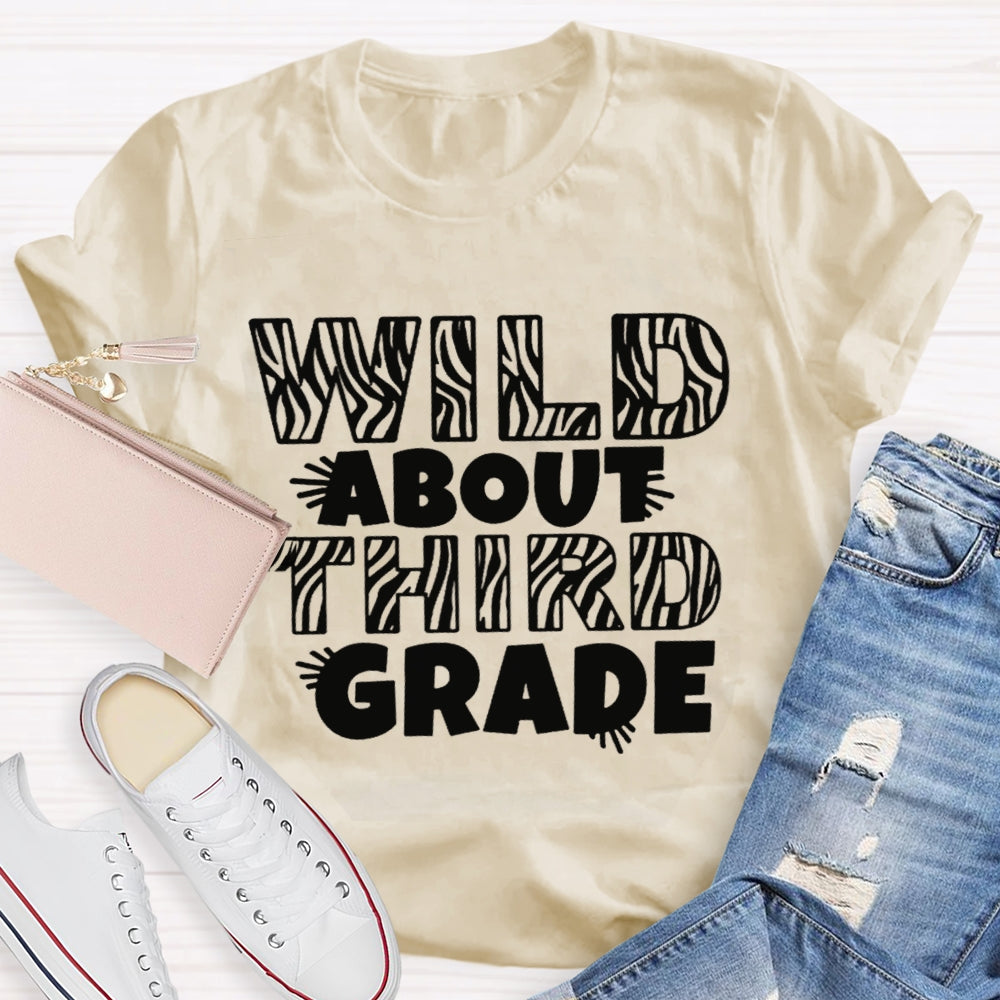 Personalized Wild About Third Grade Teacher Shirt