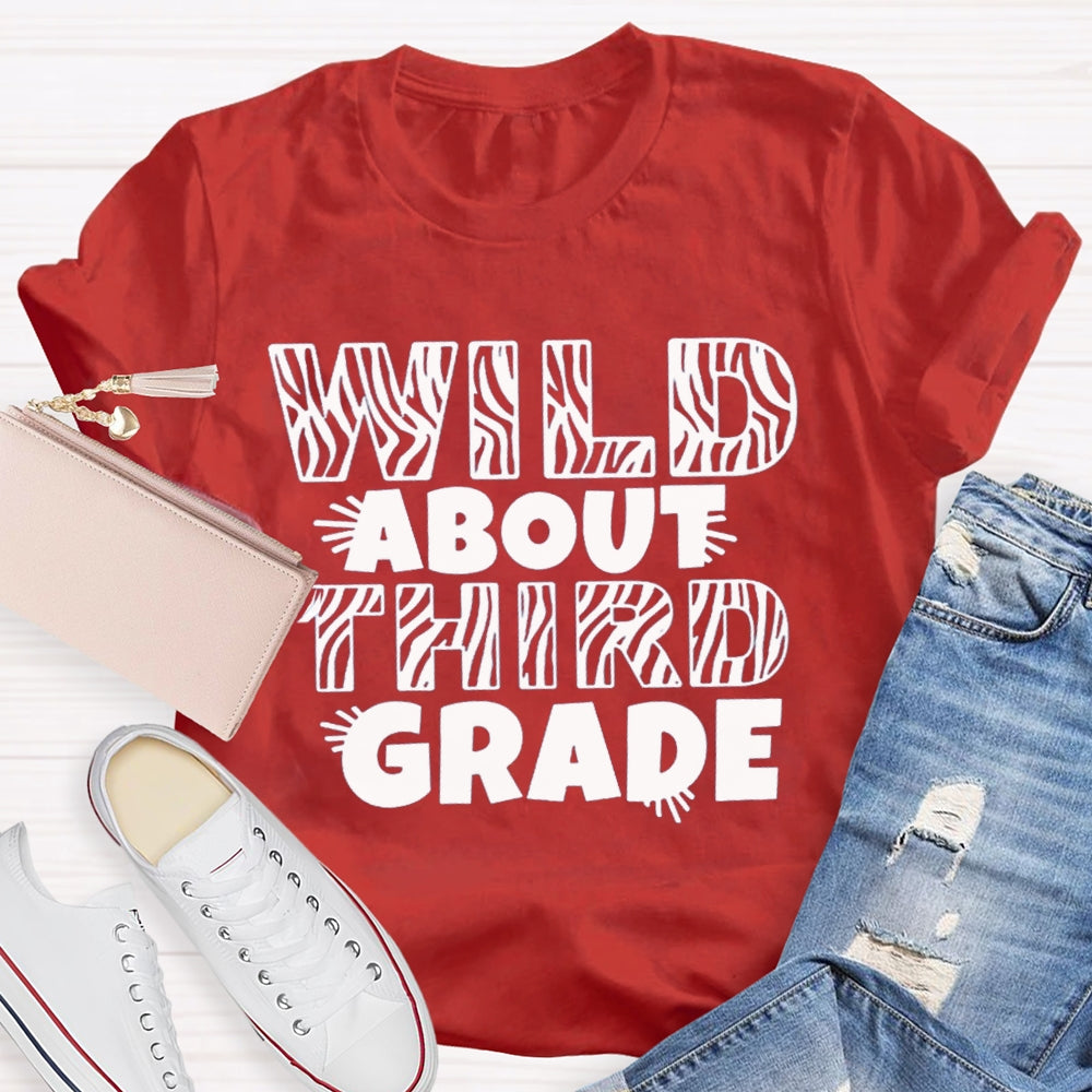 Personalized Wild About Third Grade Teacher Shirt