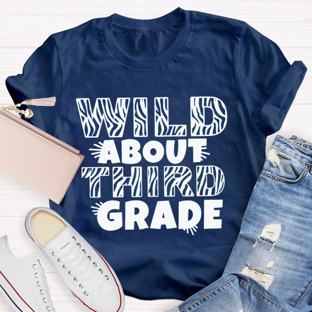 Personalized Wild About Third Grade Teacher Shirt
