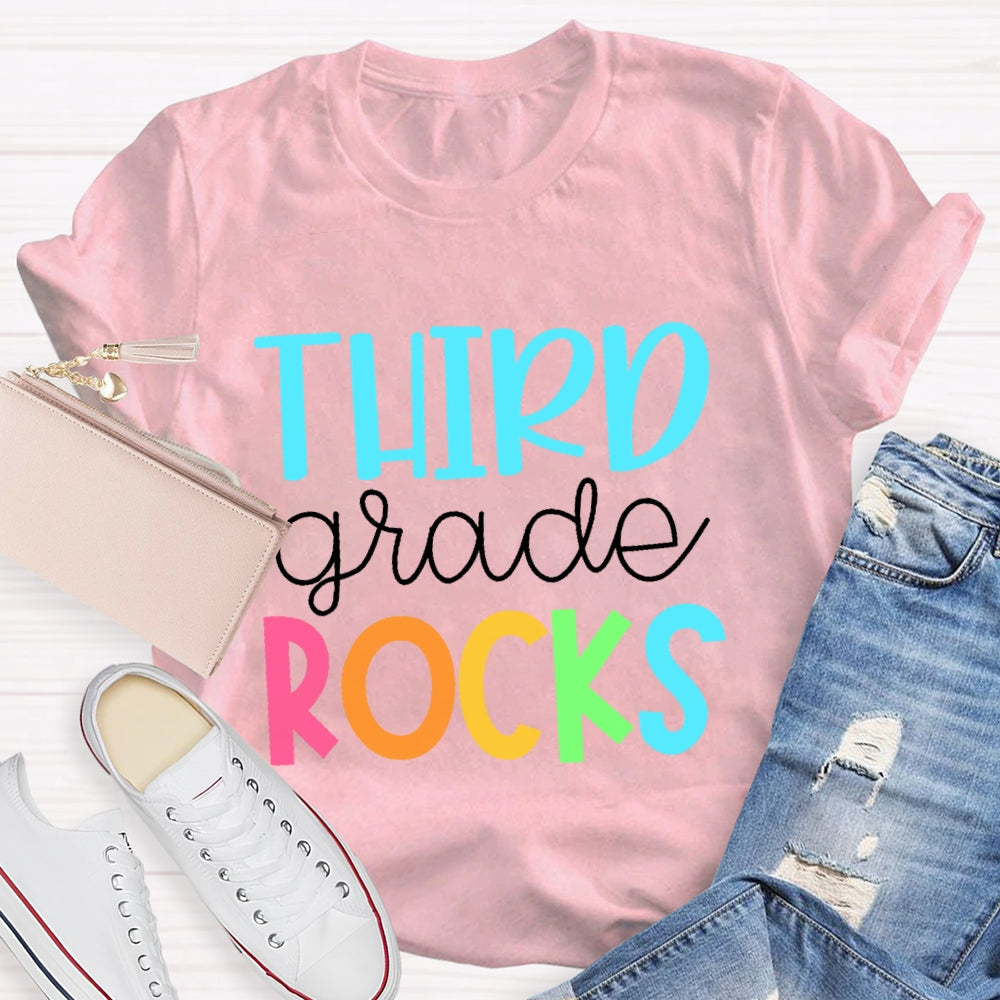 Personalized Grade Third Grade Rocks Shirt Back To School T-shirt