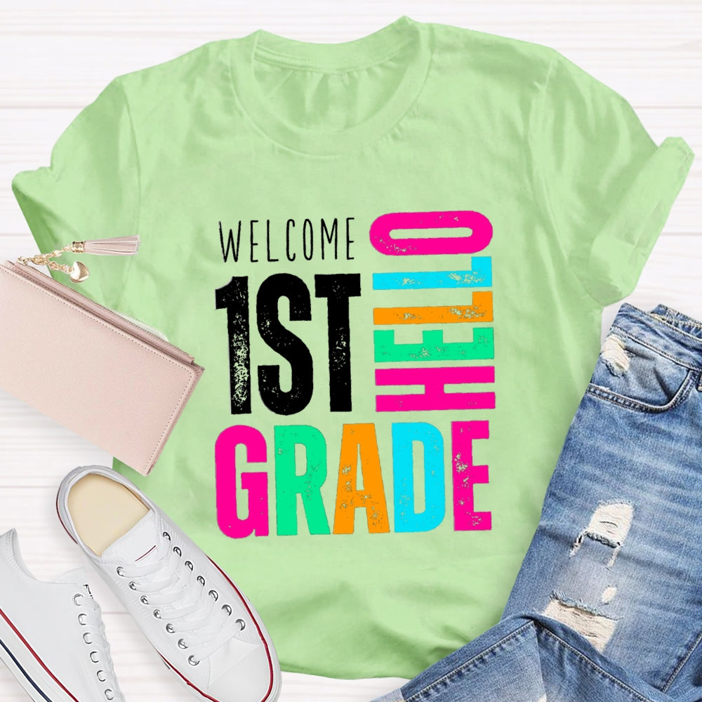 Personalized Grade Welcome Hello First Grade T-Shirt