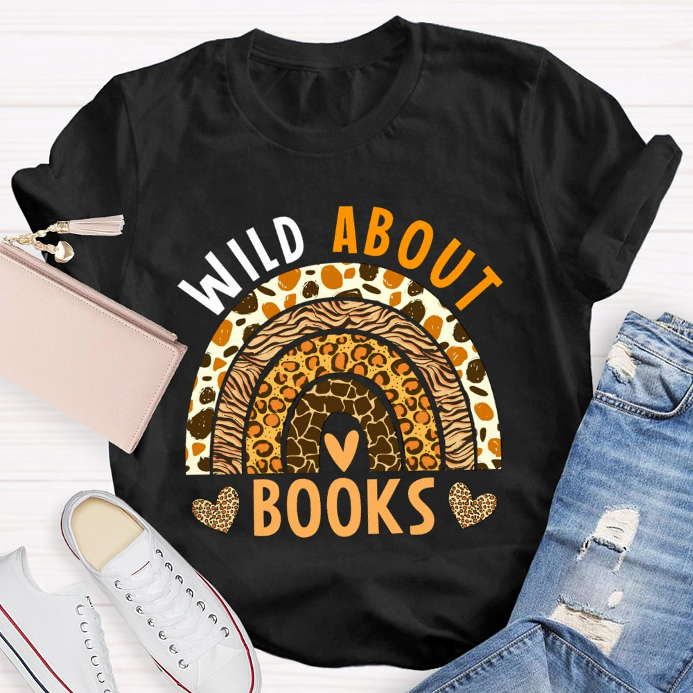 Wild About Books Leopard Rainbow T-Shirt