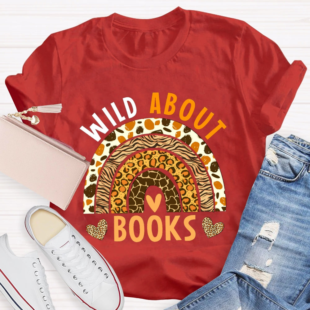 Wild About Books Leopard Rainbow T-Shirt