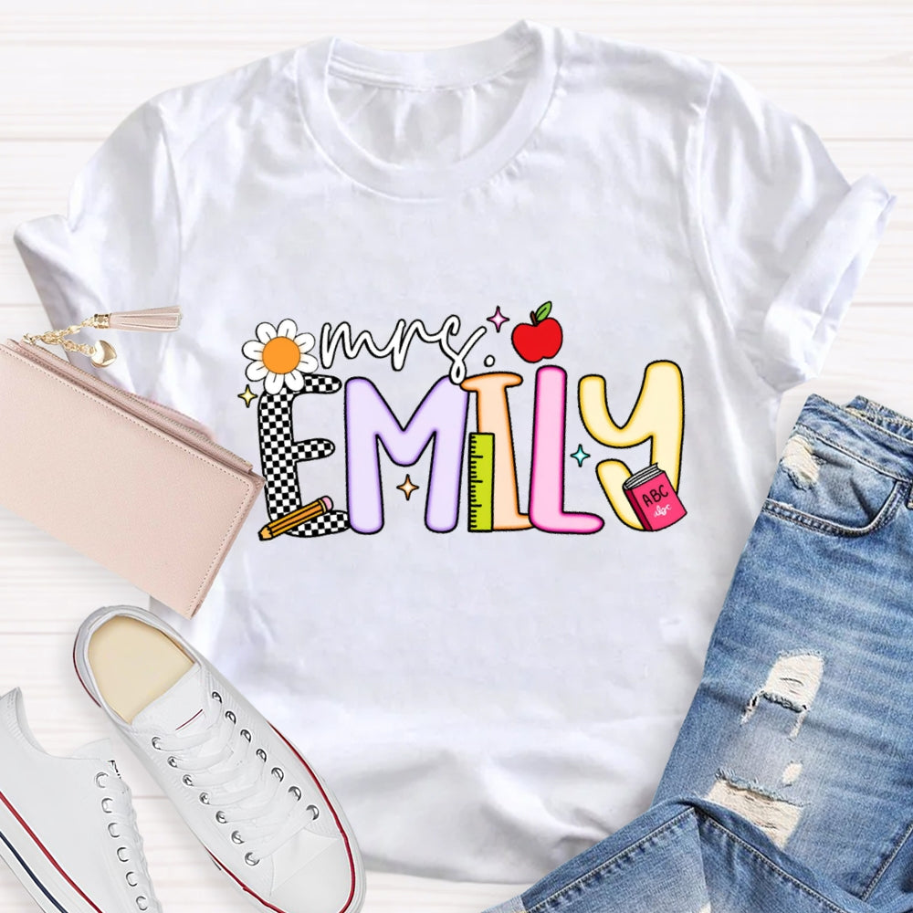 Personalized Name Emily Back To School T-Shirt