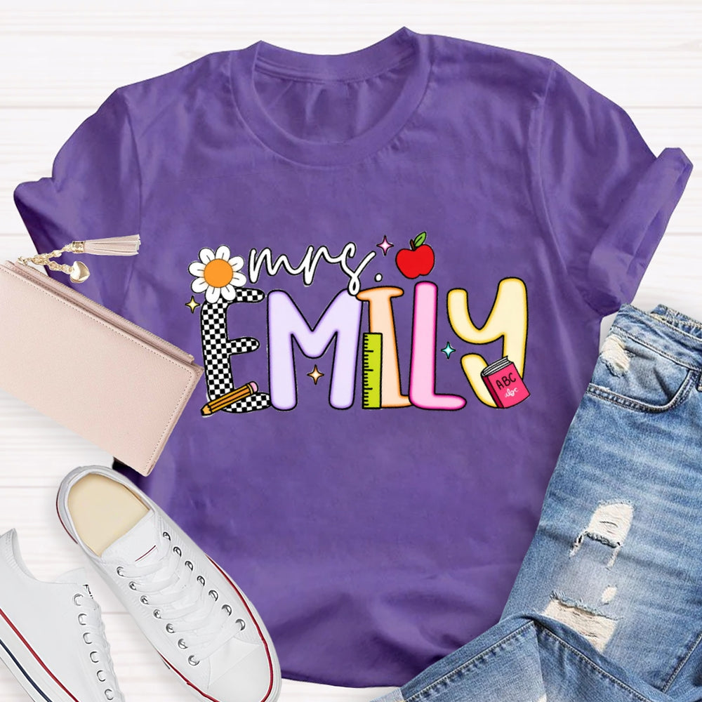 Personalized Name Emily Back To School T-Shirt