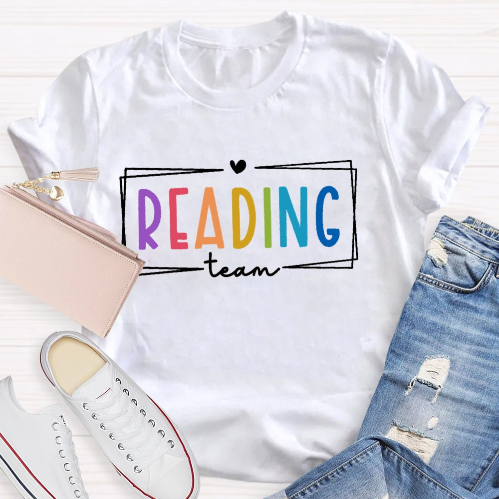 Reading Team Colorful  Letters T-shirt
