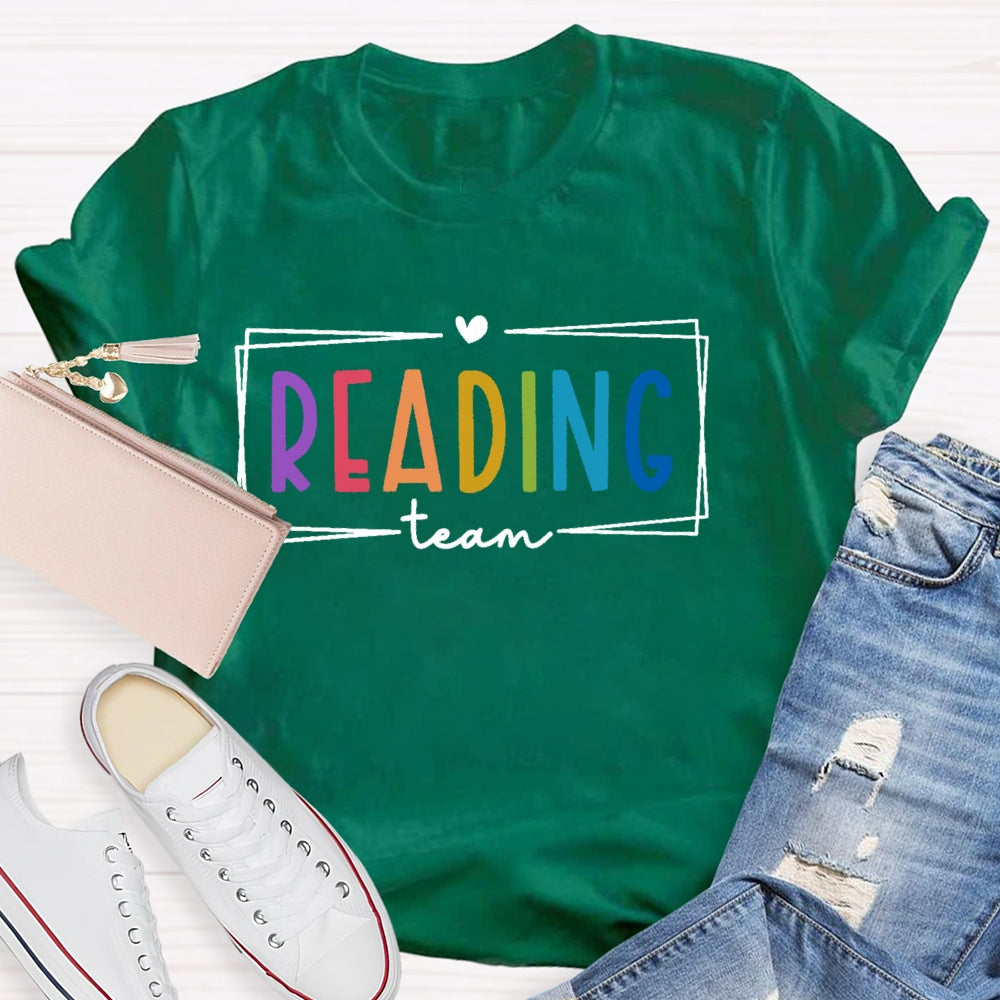 Reading Team Colorful  Letters T-shirt