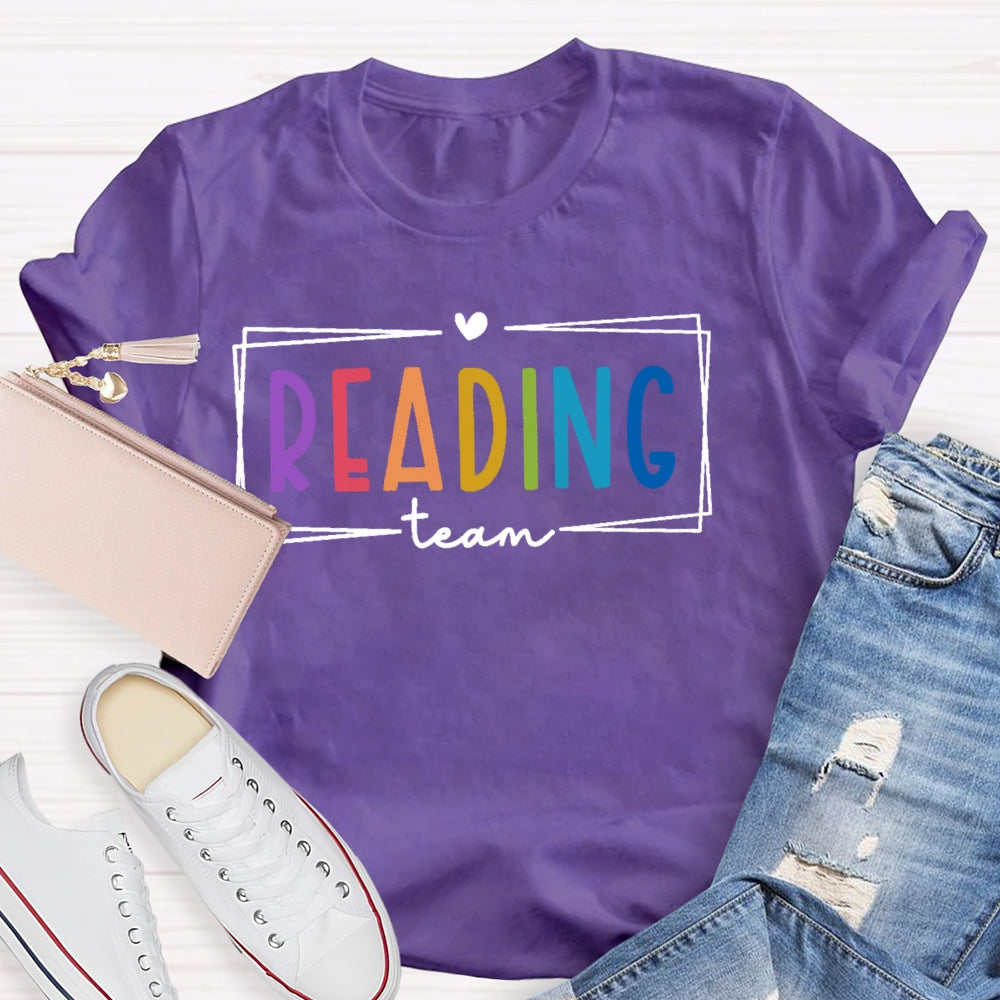 Reading Team Colorful  Letters T-shirt