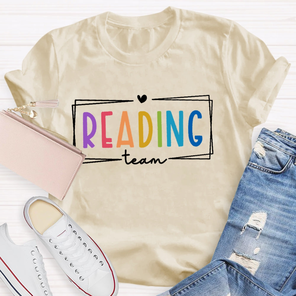 Reading Team Colorful  Letters T-shirt