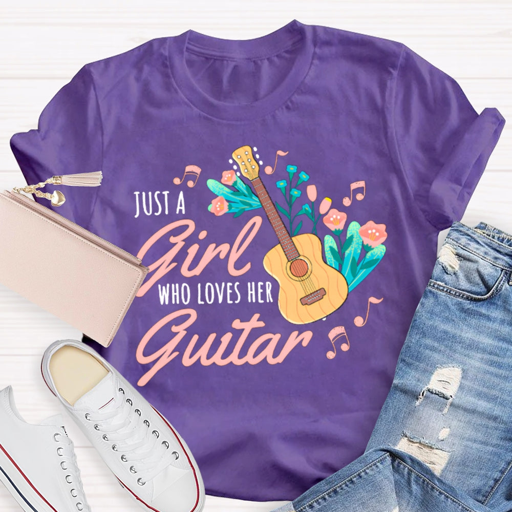 Just A Girl Who Loves Guitar Music Teacher T-shirt