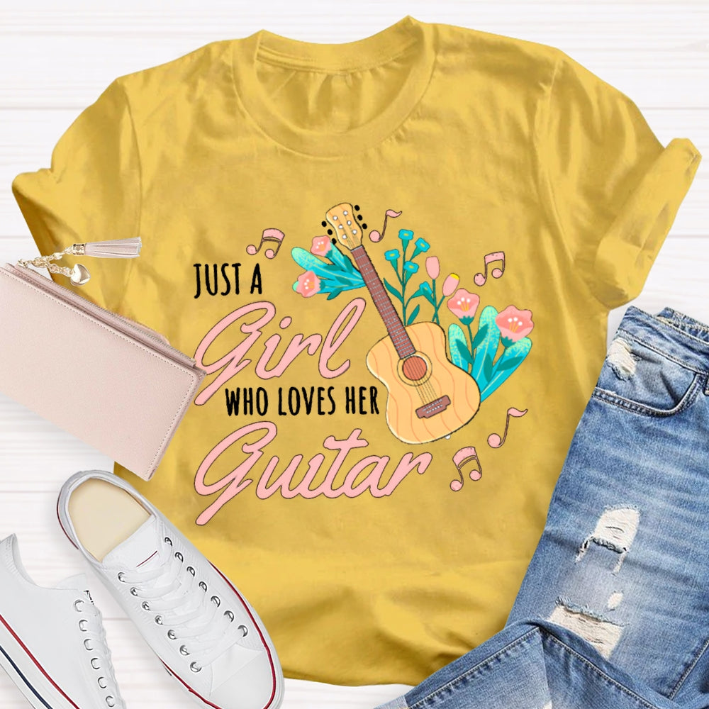 Just A Girl Who Loves Guitar Music Teacher T-shirt