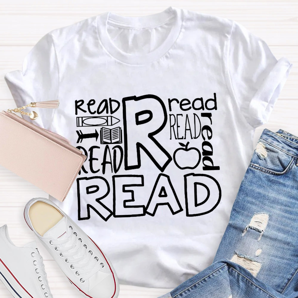 Read Letters Apple T-shirt