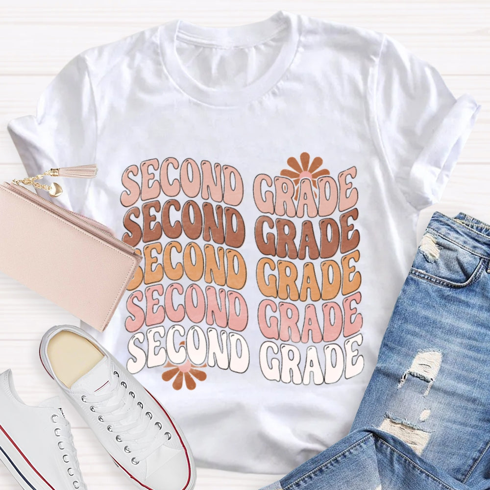 Personalized Grade Second Grade Multiple Letters T-shirt